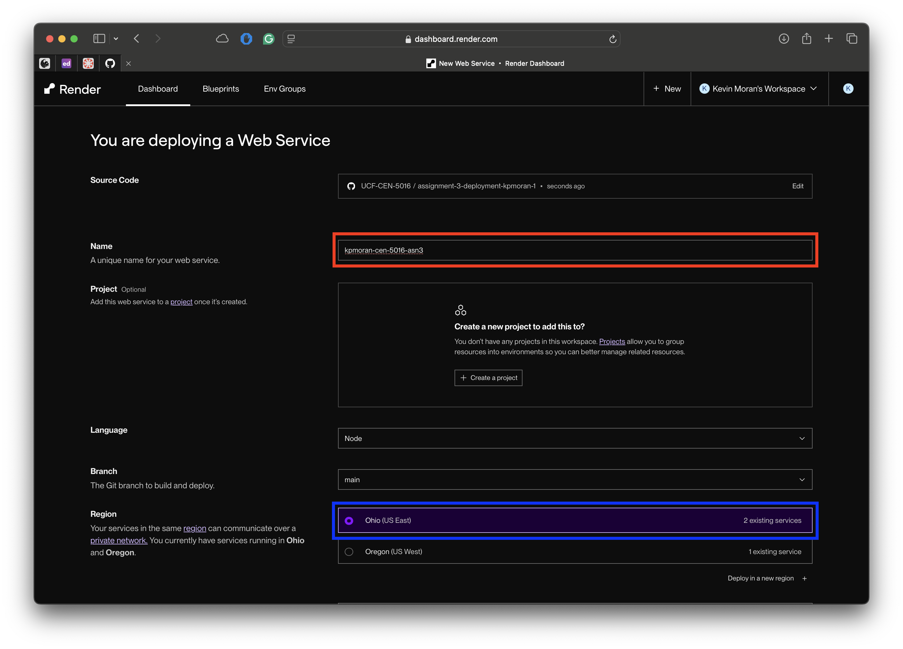 Render Configuration 1